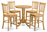 5 Pcpub Table Set - Small Kitchen Table And 4 Counter Height Dining Chair