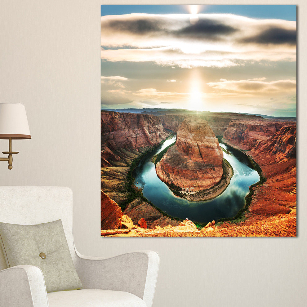 Horseshoe Bend At Sunset, Oversized Landscape Canvas Art, 30"x40"