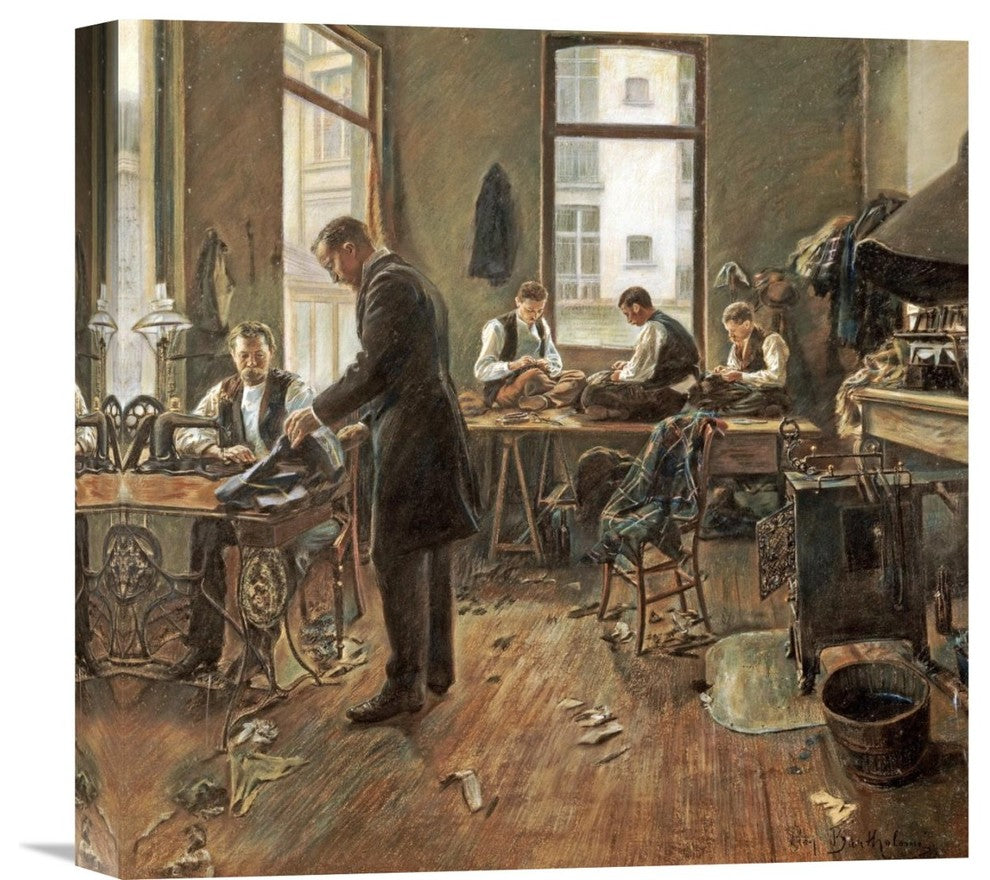 "The Tailors" Stretched Canvas Giclee by Leon Bartholomee, 16"x16"