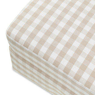 Crawford Gliding Ottoman, Tan Gingham