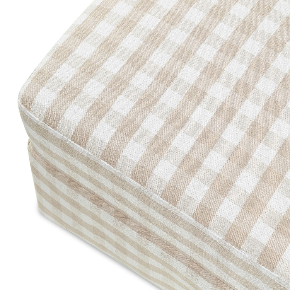 Crawford Gliding Ottoman, Tan Gingham