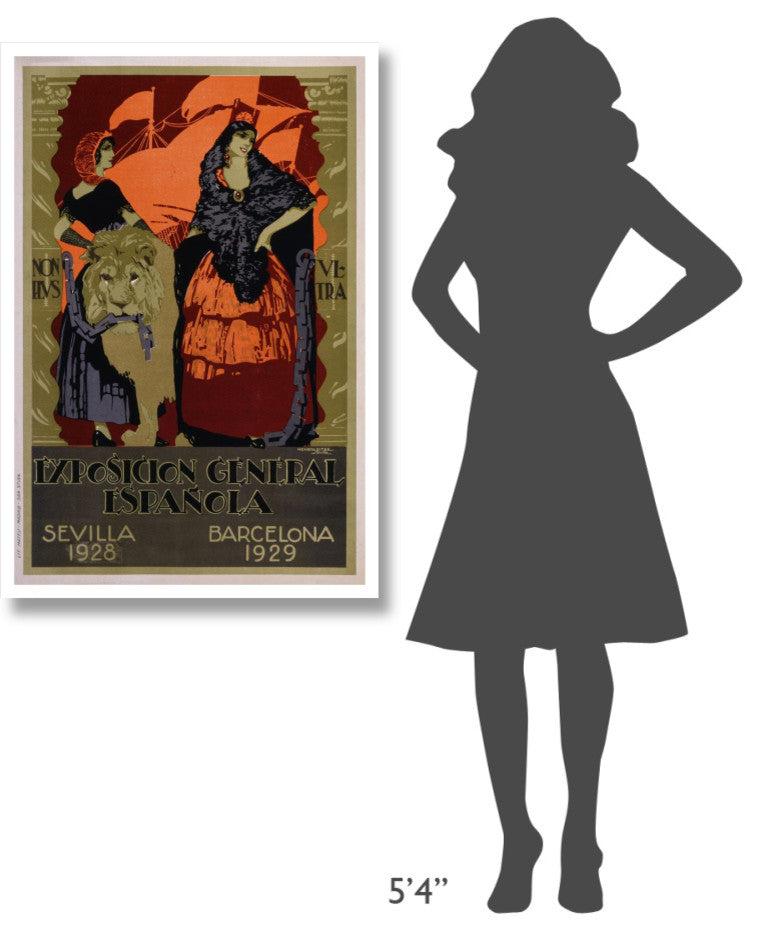 "Exposicion General EpaÃ±ola" Print by Francisco Hohenleiter De Castro, 28"x42"