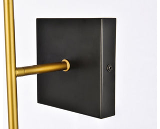 Noah 2-Light Black and Brass and Clear Glass Wall Sconce