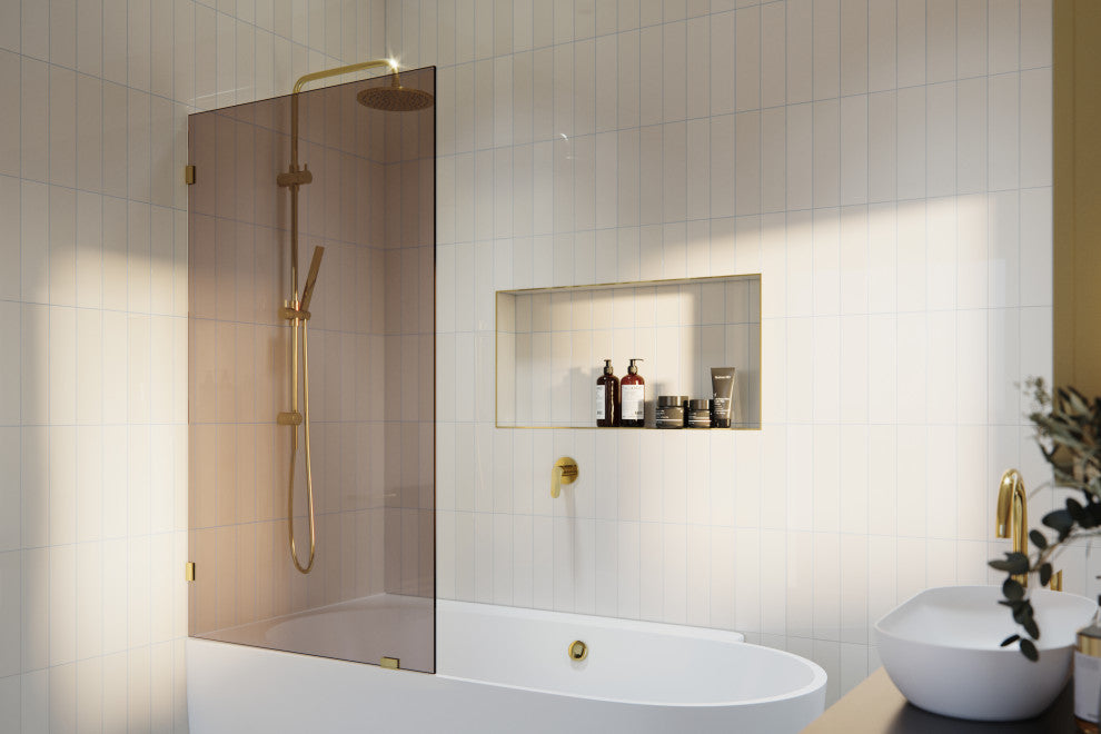 Bathtub Single Fixed Panels, Polished Brass