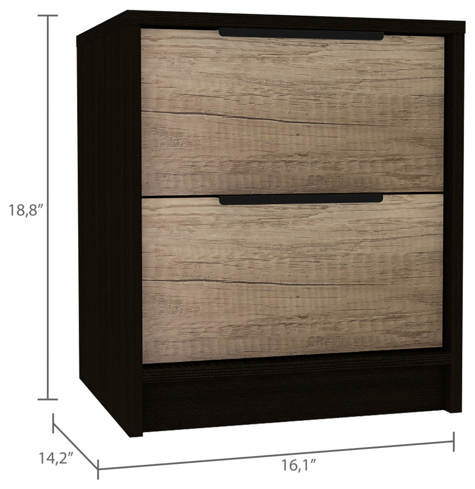 Egeo Night Stand, Espresso / Light Oak