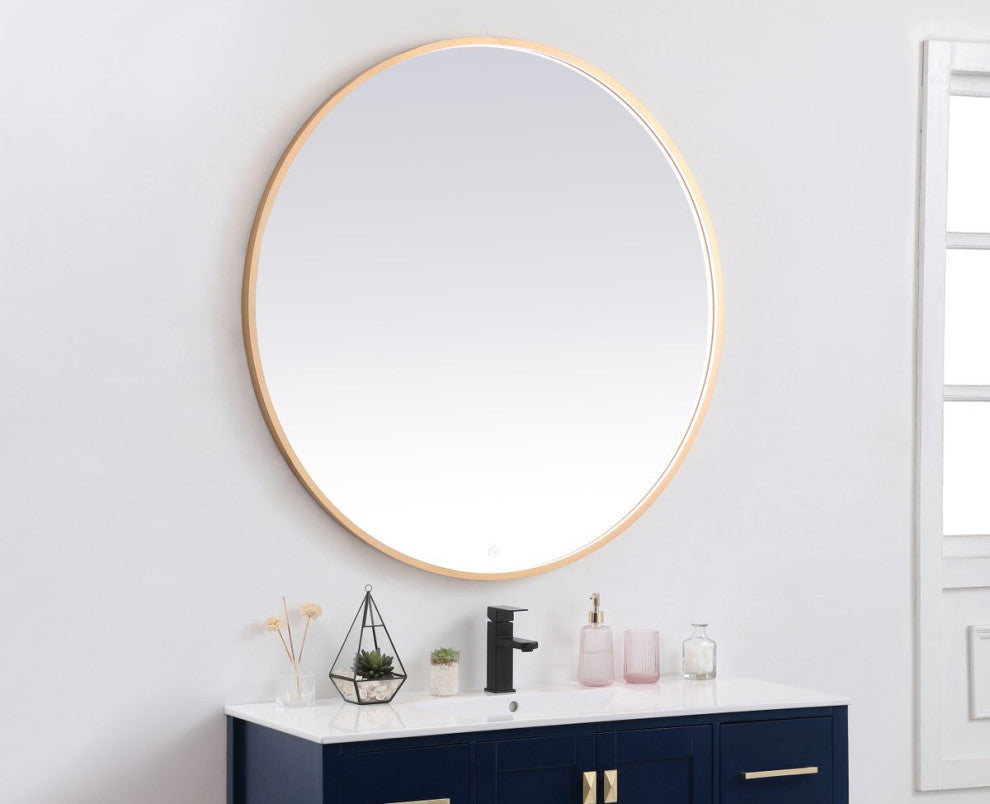 Modern Brass Led Mirror