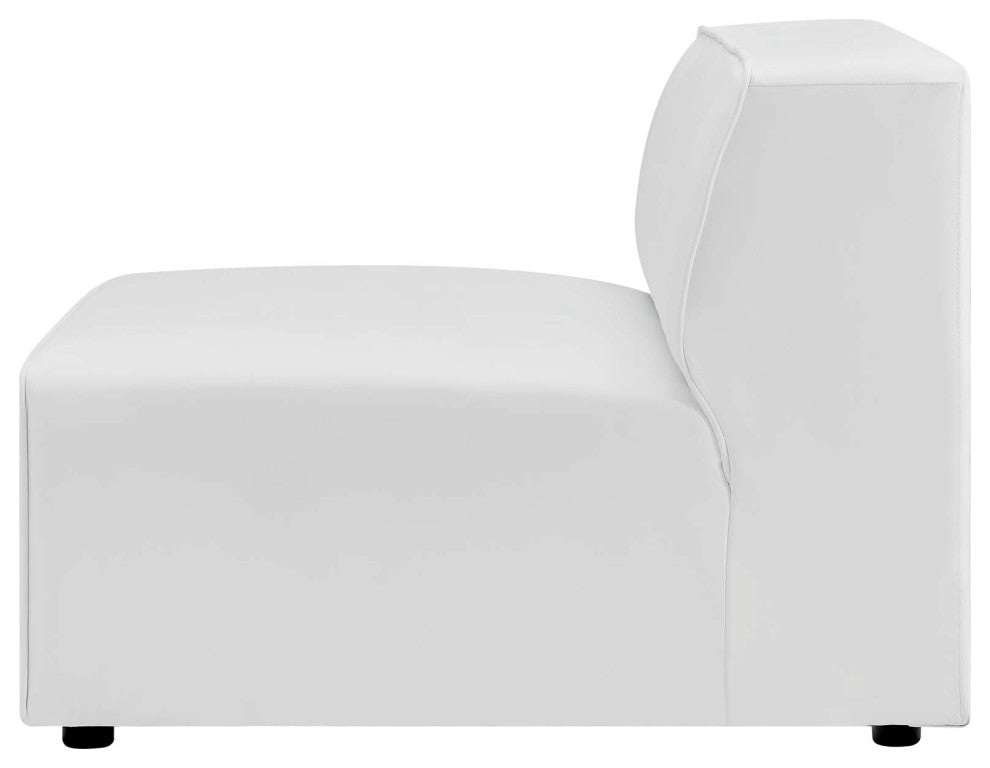 Sectional Sofa Set, Faux Vegan Leather, White, Modern, Living Lounge Hospitality