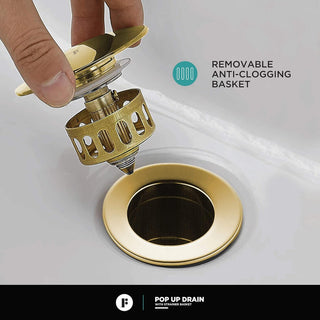 Fine Fixtures Modern Single Hole Bathroom Sink Faucet with Pop-up Drain