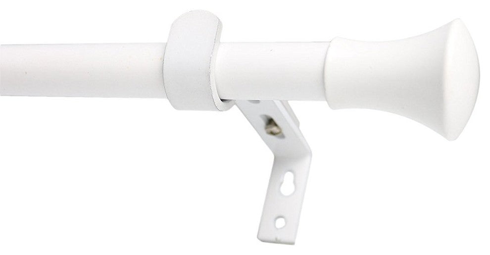 5/8" Adjustable Buckingham Drapery Rod, 84"-120", Glossy White
