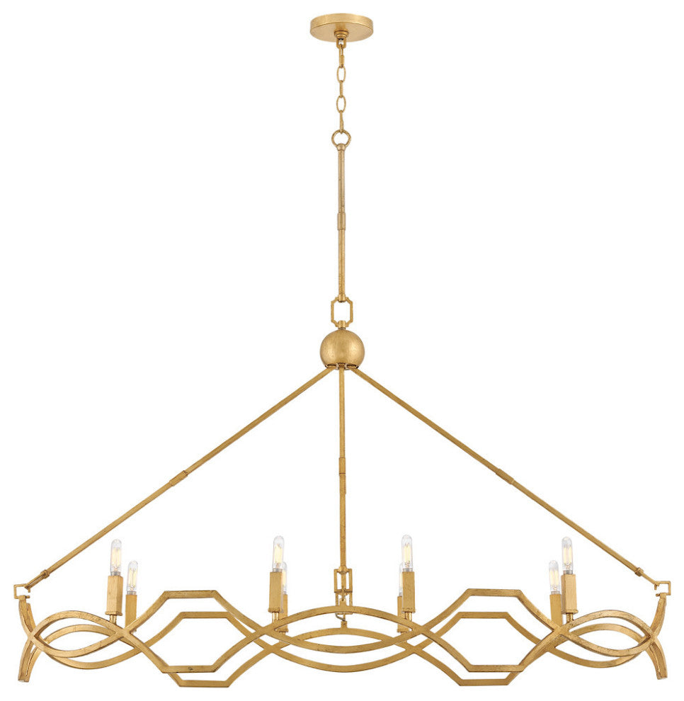 Hinkley Leona Medium Eight Light Linear, Distressed Brass