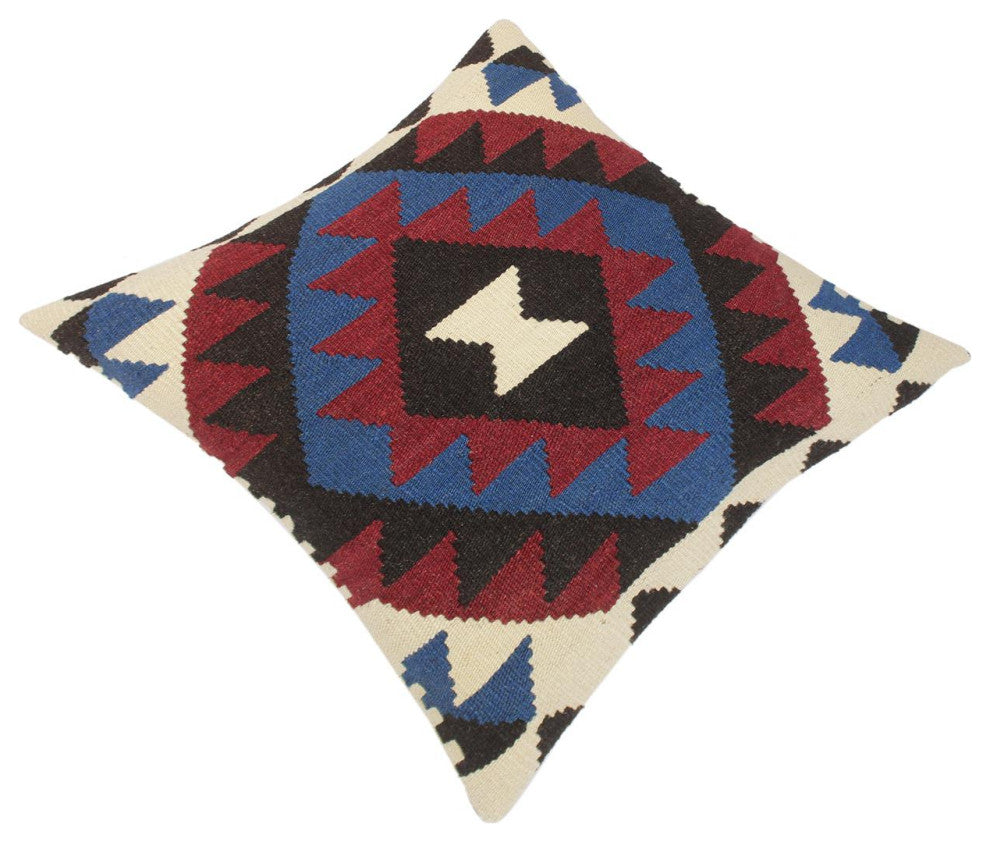 Tribal Turkish Rosette Hand Woven Kilim Throw Pillow