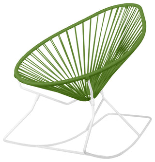 Acapulco Indoor/Outdoor Handmade Rocker, Cactus Weave, White Frame