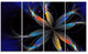 Abstract Fractal Flower on Black, Floral Canvas Print, 48"x28", 4 Panels