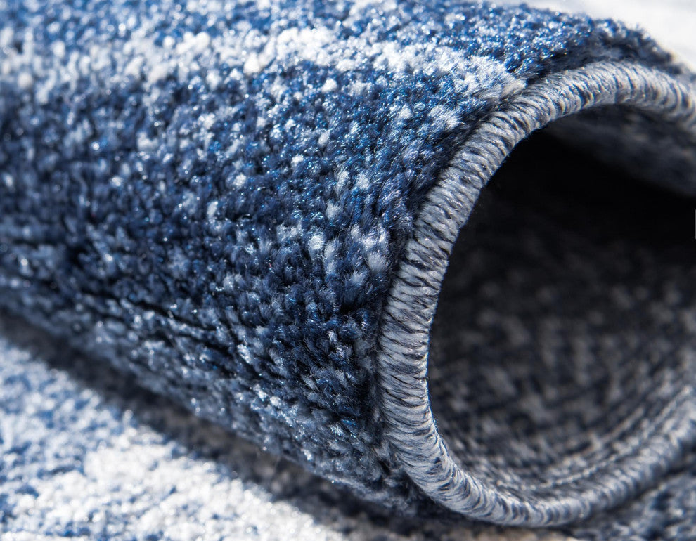 Rug Unique Loom Del Mar Navy Blue Runner 2' 7 x 10' 0