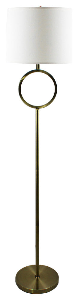 Urbanest Madison Floor Lamp with Shade, Antique Brass With Cream Shade