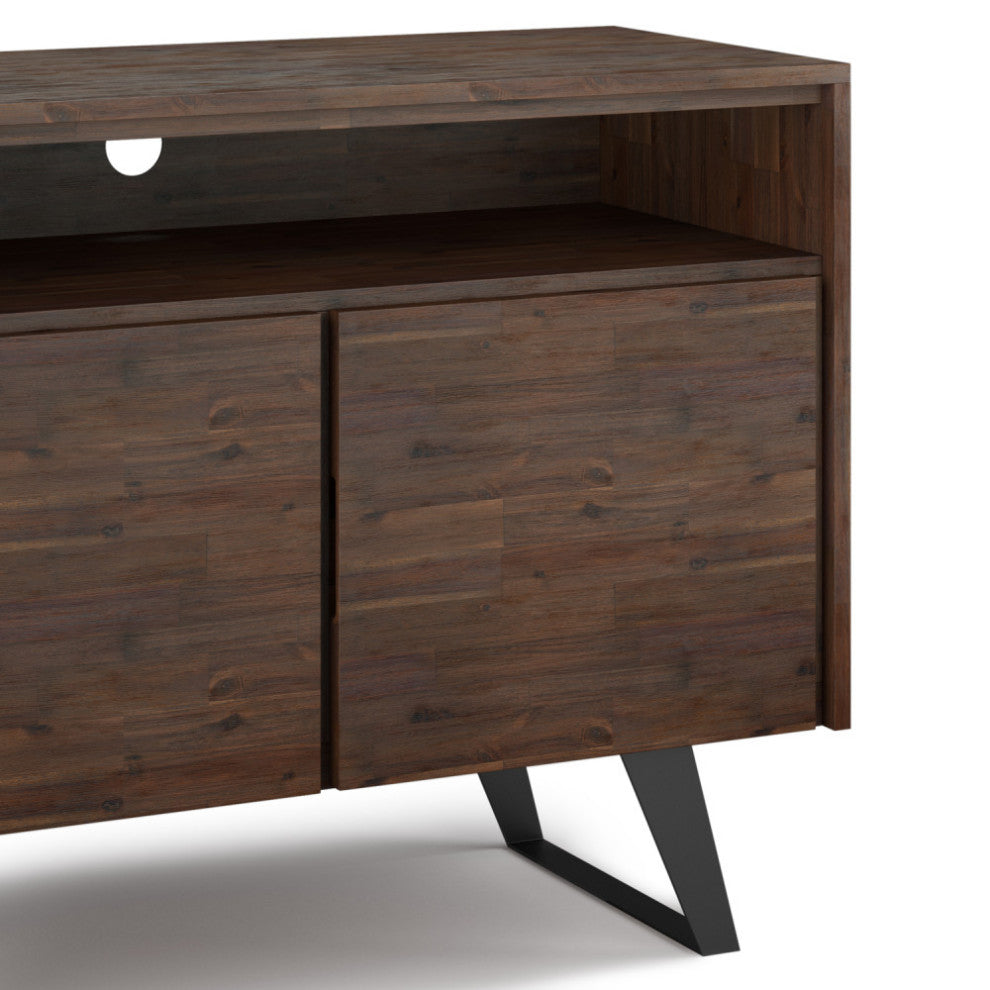 Lowry SOLID ACACIA WOOD TV Media Stand For TVs up to 70 inches, Charcoal Brown