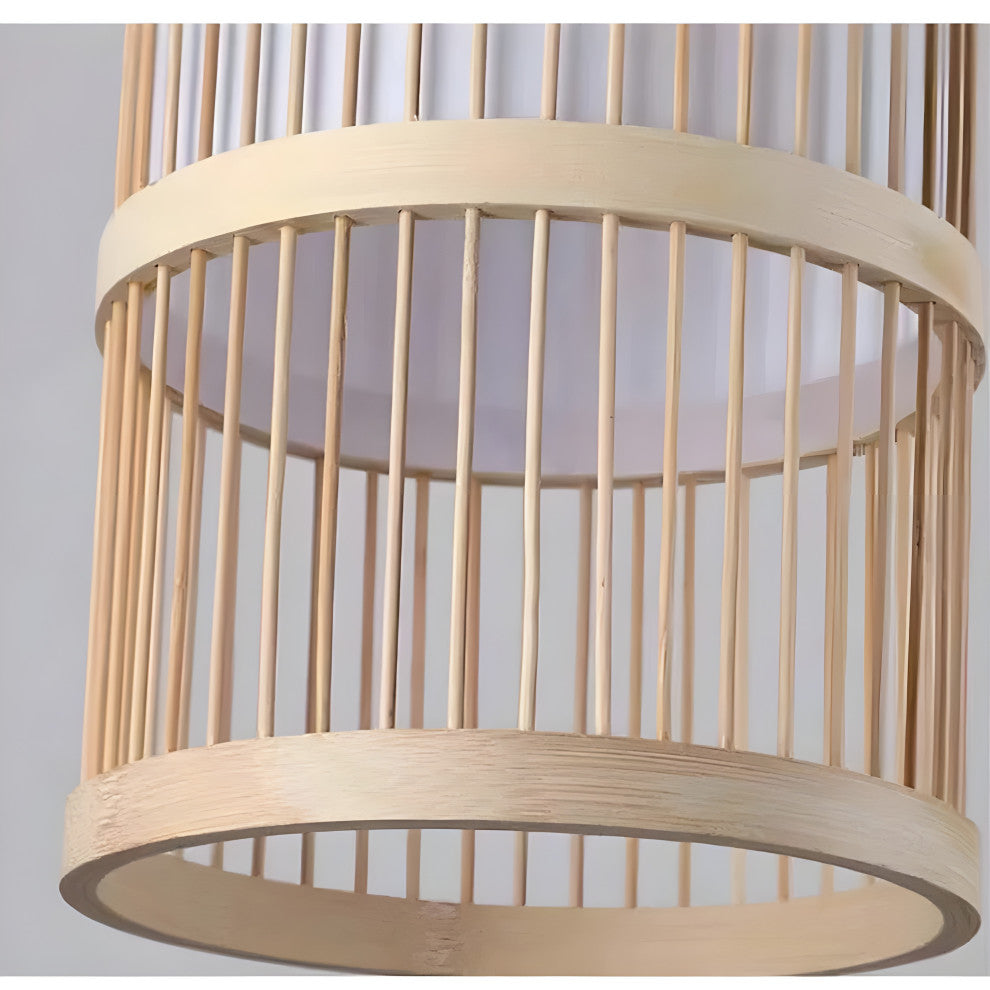 Ypres | Creative Drum Japanese Chandelier made of Bamboo and Silk for Bedroom, A
