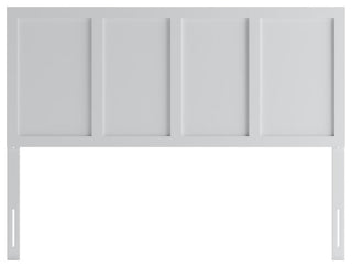 Oliver Paneled Wooden Adjustable Headboard for Metal Bed Frames, White, Queen