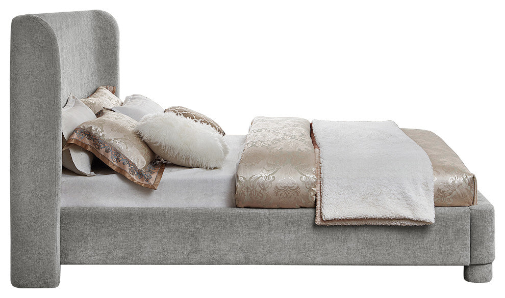 Penny Bed, Gray, Queen, Chenille Fabric