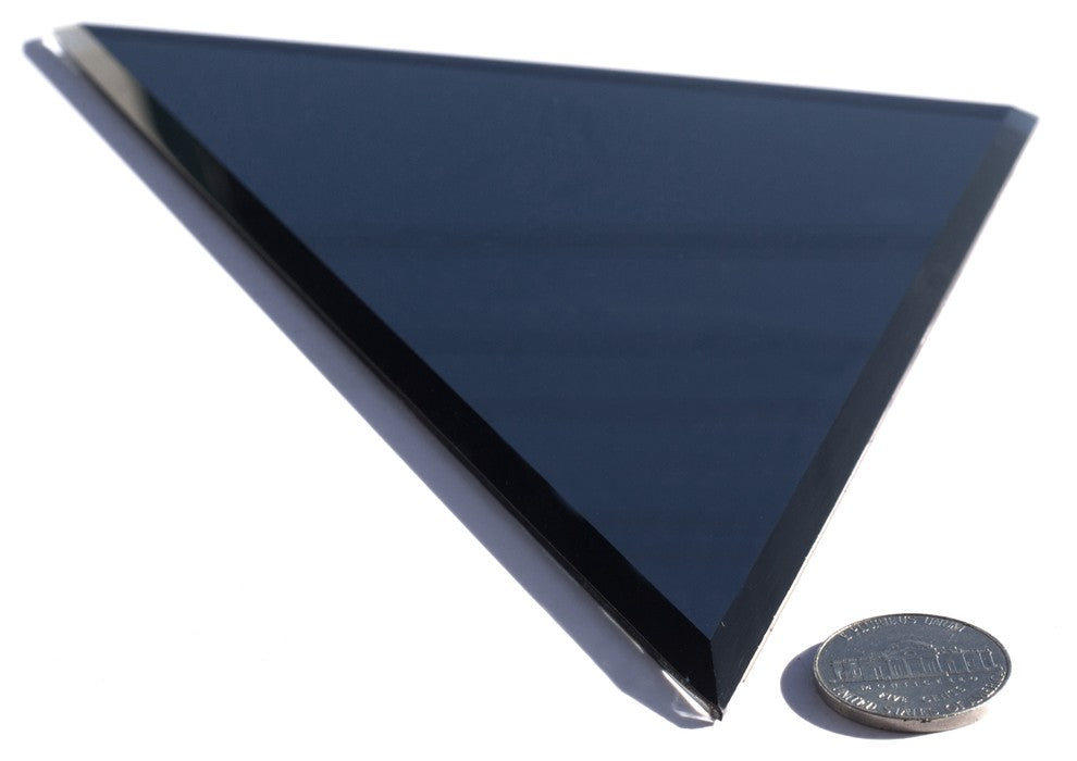 Reflections 7 in x 7 in Beveled Glass Mirror Triangle Tile in Glossy Blue