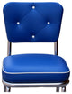 Retro Home Upholstered Tufted Back Dining Chair, Royal Blue, Box Seat
