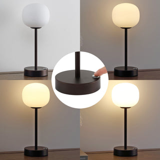 12.25" Modern Minimalist Iron Rechargeable Integrated LED Table Lamp, Black