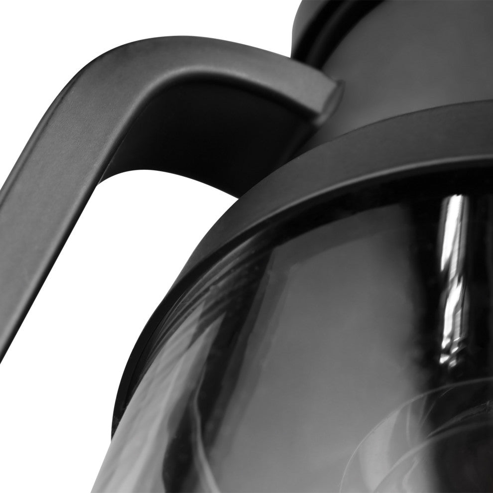 Everett 1-Light 7-Inch Mini Pendant, Matte Black With Clear Glass