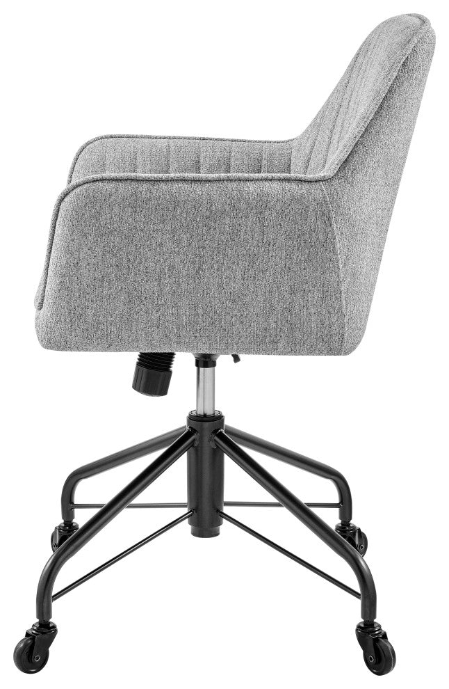 Thompson Fabric Swivel Office Arm Chair, Strata Gray