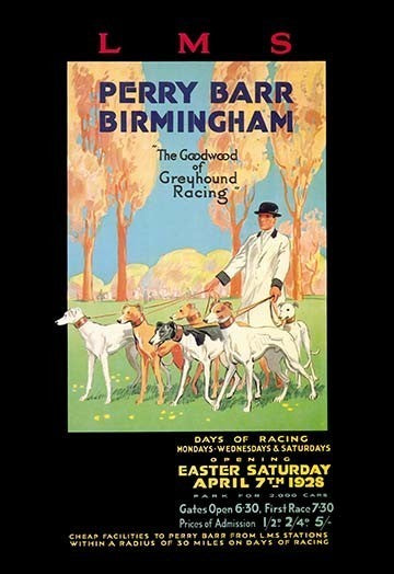 Perry Barr, Birmingham - Greyhound Racing- Paper Poster 20" x 30"