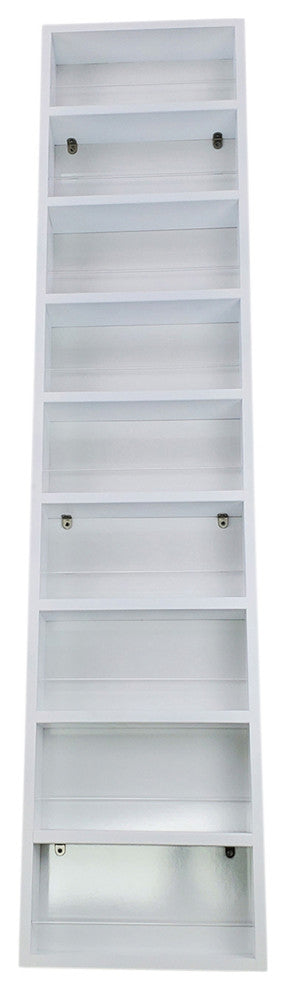 Meadow On the Wall Spice Rack 62"h x 11"w x 4.5"d, White Enamel