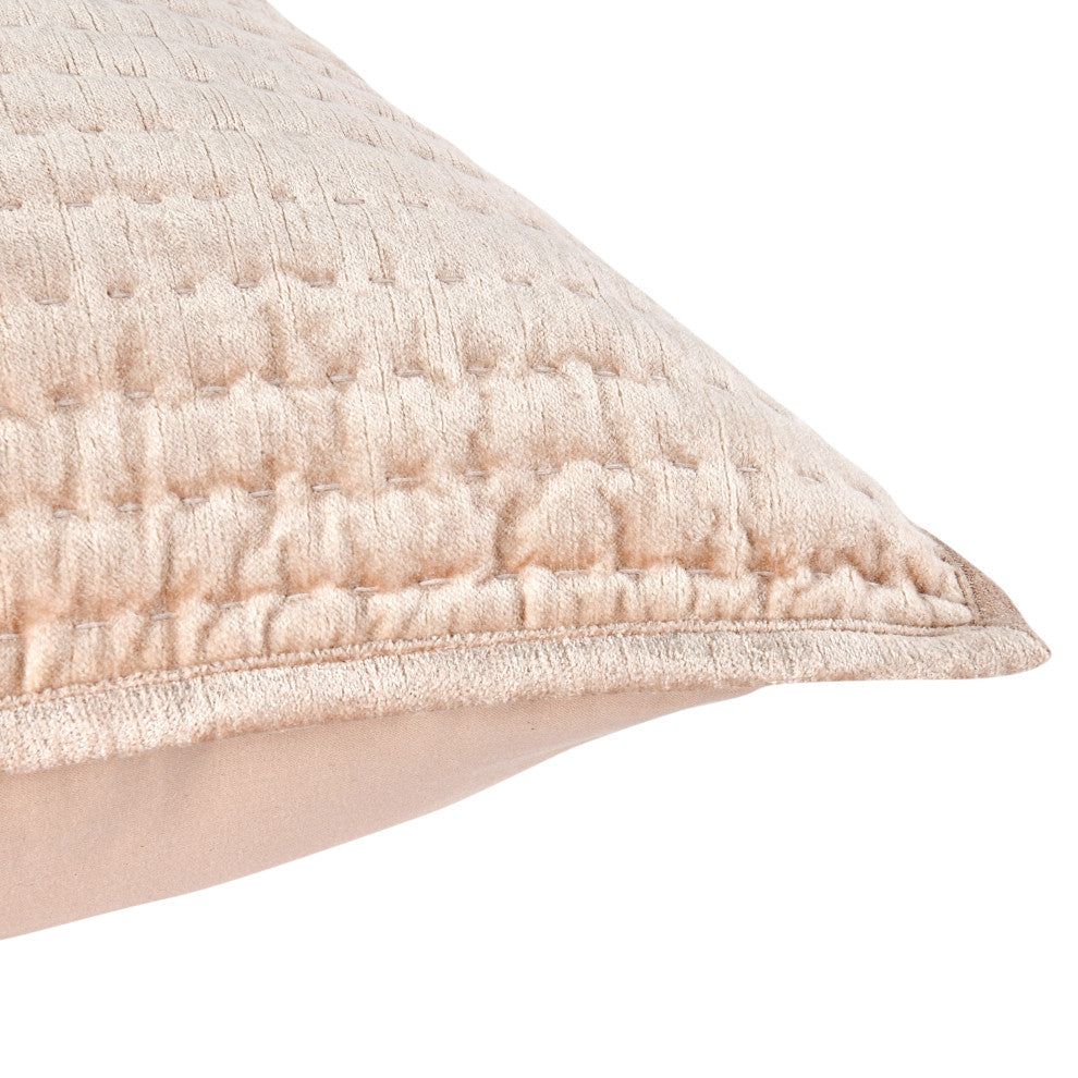Dimitry 100% Rayon Velvet Shams, Nude, Euro