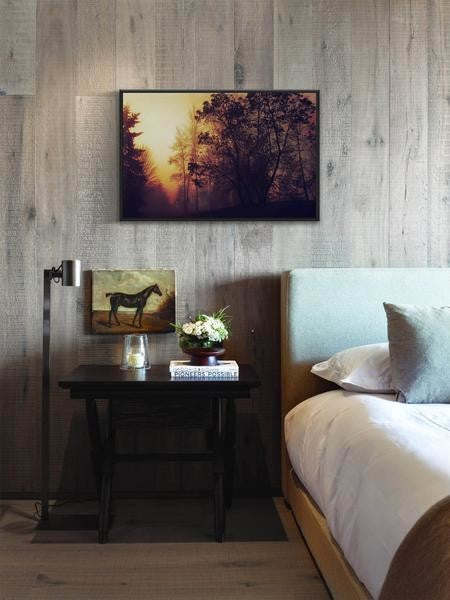 "Misty Sunrise" Floater Framed Painting Print on Canvas, 18"x12"