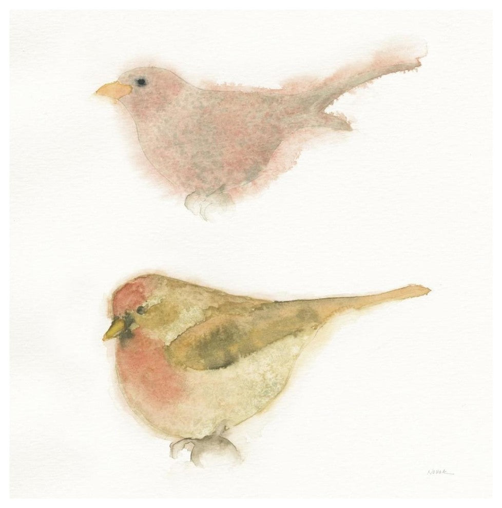 "Watercolor Birds II Sq" Digital Paper Print by Shirley Novak, 42"x42"