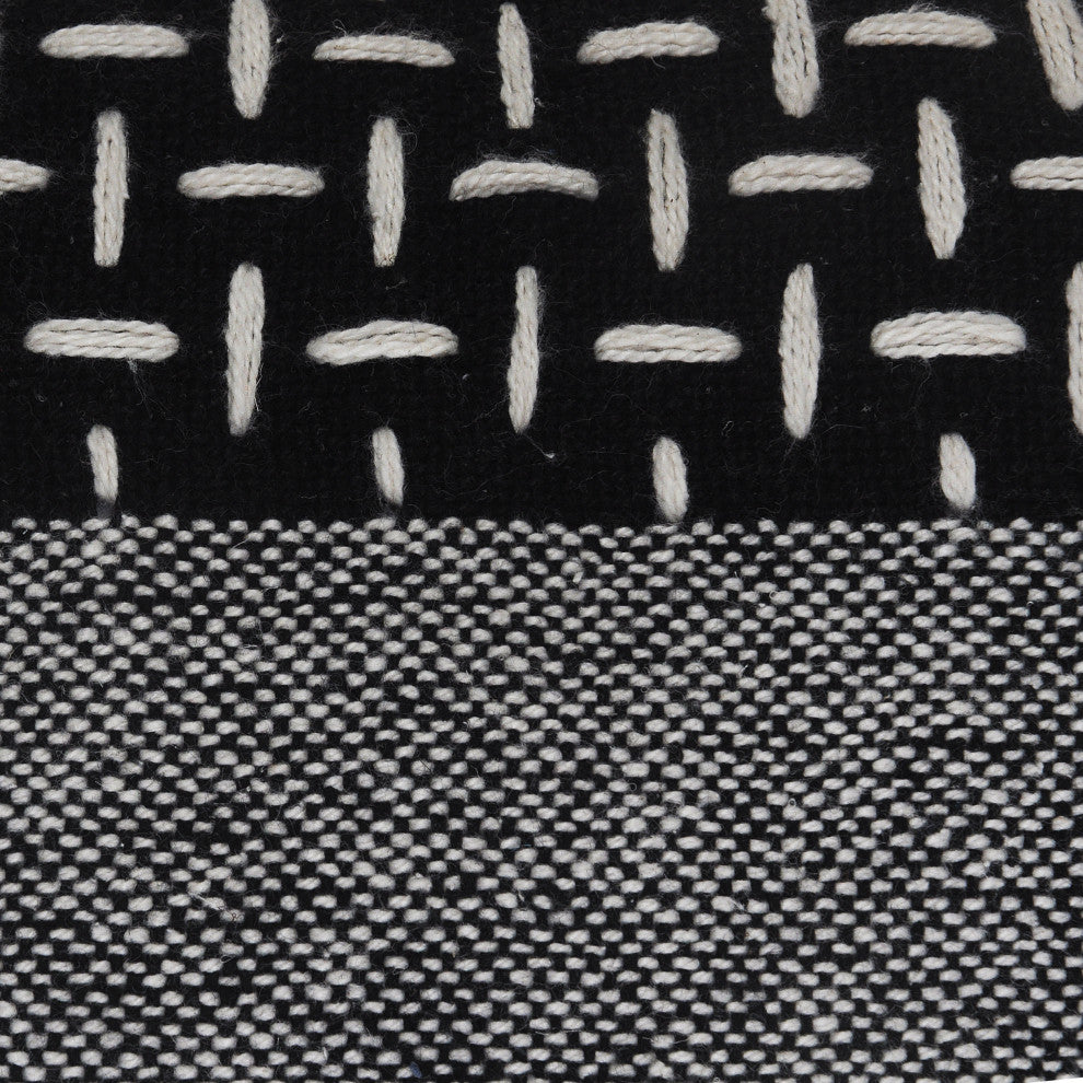Interwoven Dash Geometric Throw Pillow with Tassels