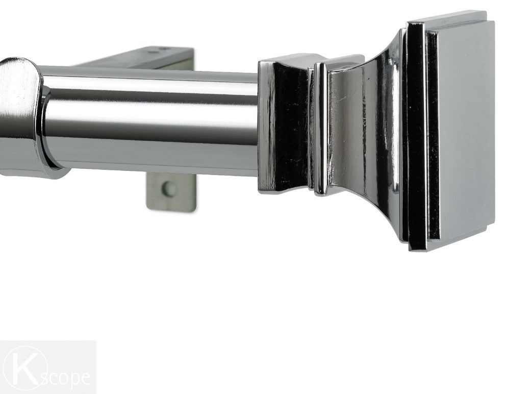 Versailles Non-Telescoping Curtain Rod, Chrome, 72''