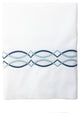 Azure Flat Sheet, White, Teal, Twin