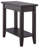 Leick Home 10505-BK Laurent Narrow Wood End Table with Shelf in Black