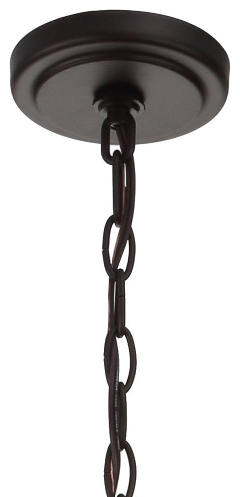 Anna Metal, Glass LED Pendant, Oil Rubbed Bronze, 21"