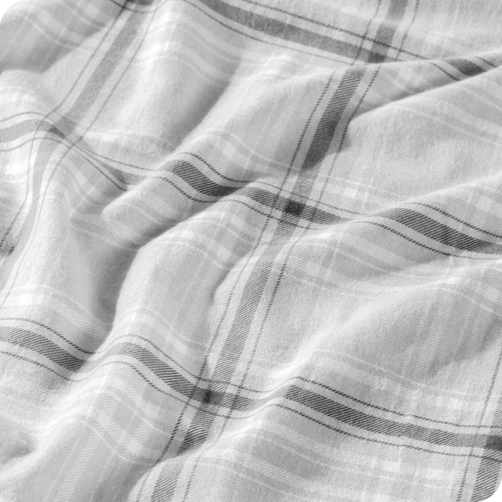 Bare Home Cotton Flannel Sheet Set, Tartan Plaid, Full
