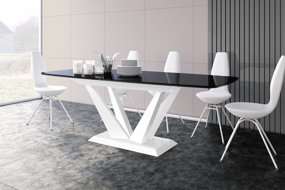 PERFETTO Extendable Dining Table , Black/White
