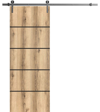 Sturdy Barn Door 42 x 96 | Planum 0015 Oak with  | 8FT