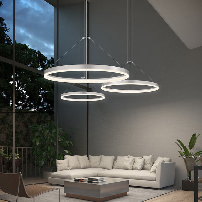 Sonneman 2318 Corona 48\" LED Pendant - Bright Satin Aluminum