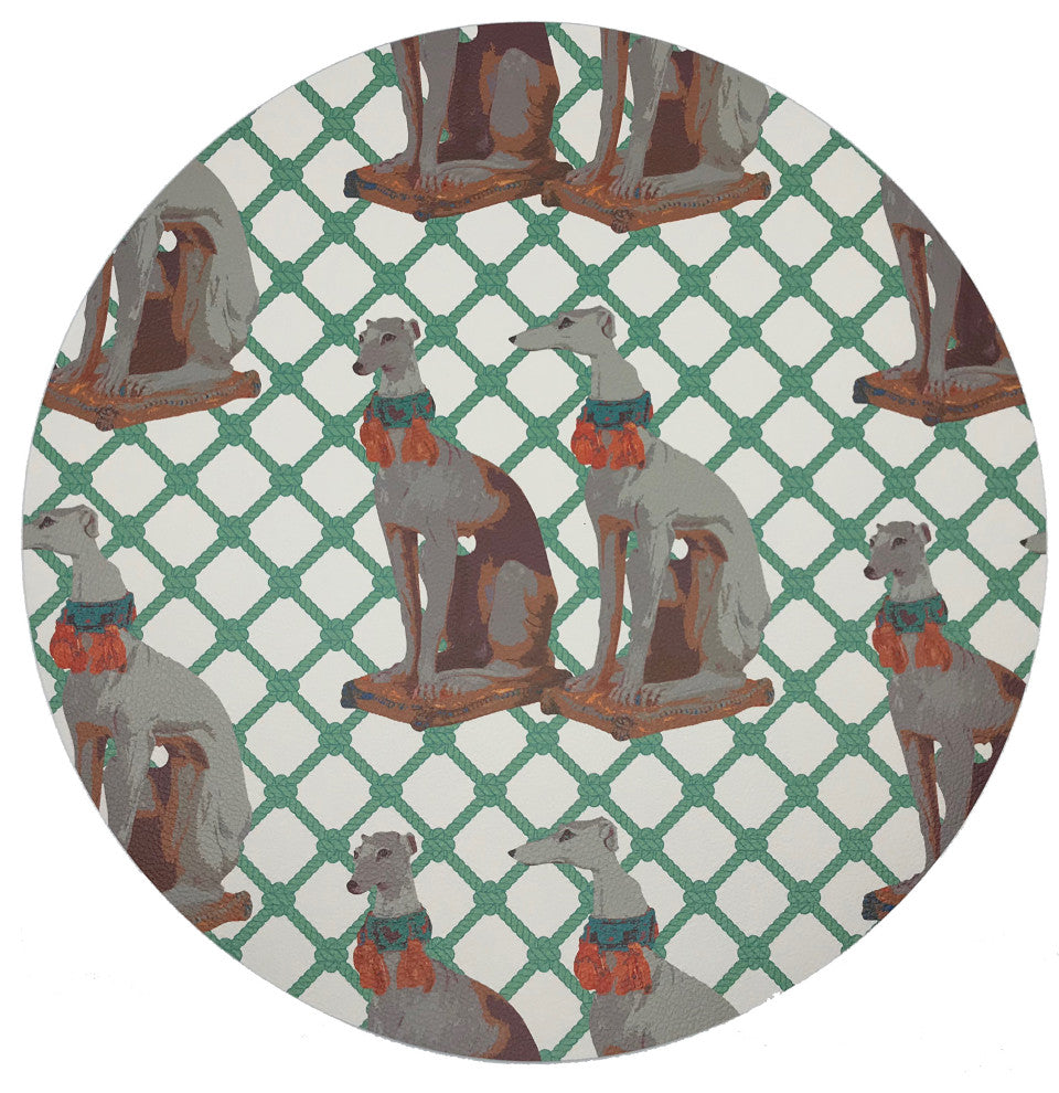 Regal Greyhound Marion 16" Round Pebble Placemats, Set of 4