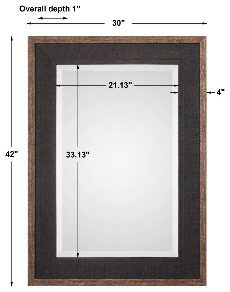 Uttermost Staveley Rustic Black Mirror