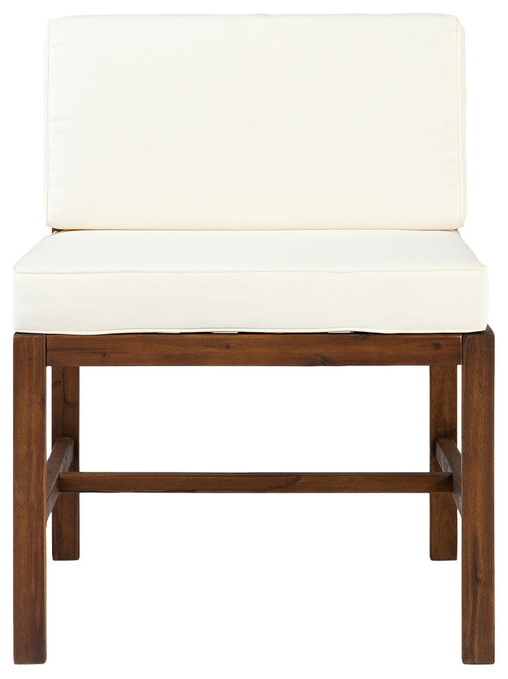 Sanibel Modular Outdoor Acacia Armless Chair - Dark Brown