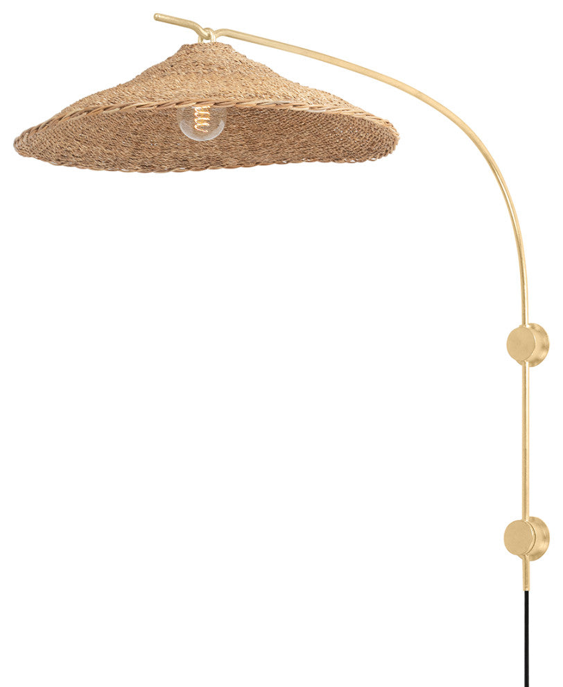 1-Light Portable Wall Sconce, Vintage Gold Leaf