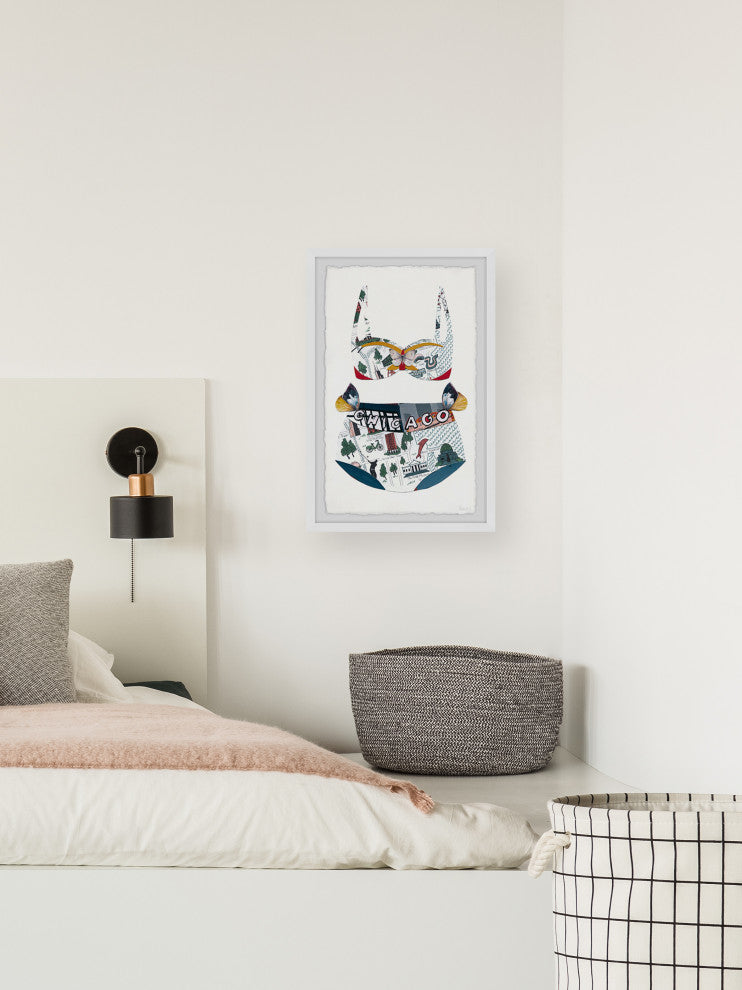 "Trendy Chicago Bikini" Framed Painting Print, 8x12