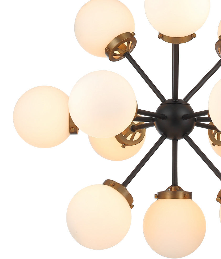13 - Light Sputnik Chandelier in Black and Brass - Mid-Century Modern