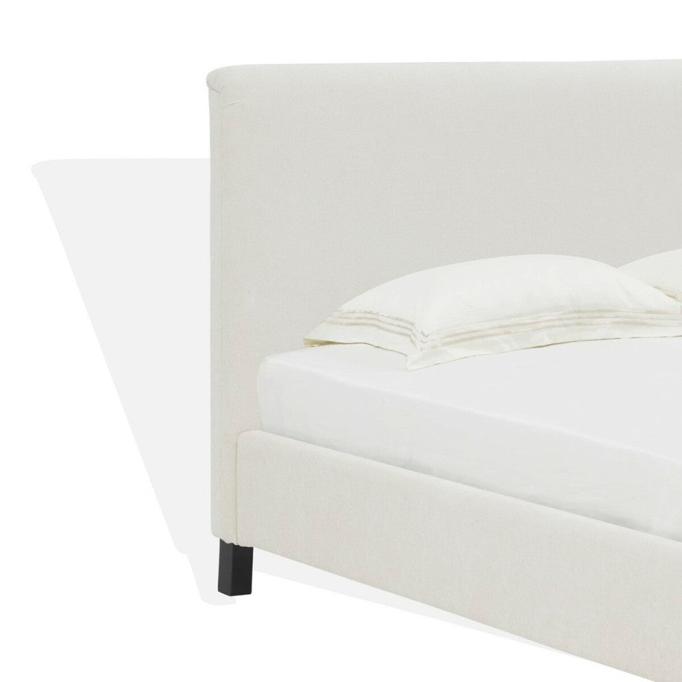 Safavieh Couture Finney Upholstered Bed, Creme, Queen
