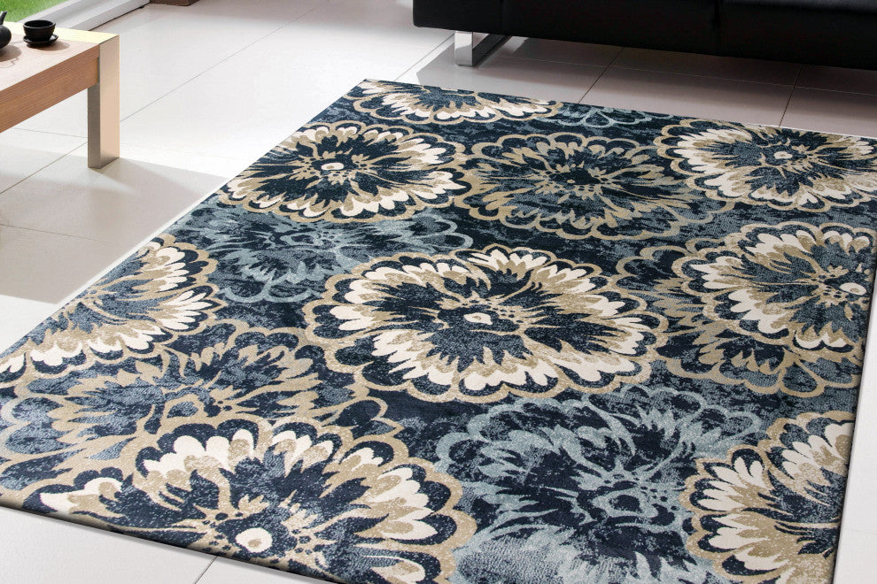 Melody Anthracite Rug, 2'x3'7"